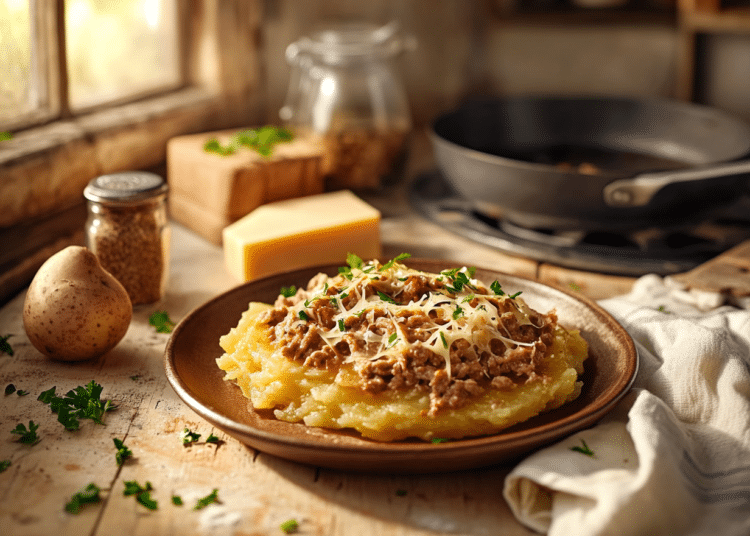 Minced Lamb Rosti With Gruyère Sauce