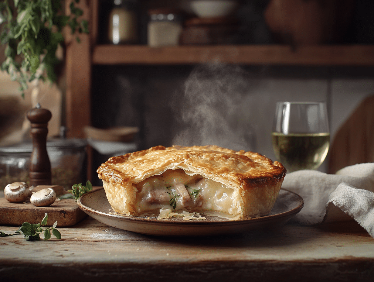 Elegant French Countryside Rabbit Pie With Tarragon