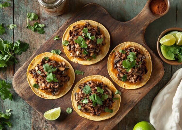 Minced Rabbit And Mushroom Tostadas