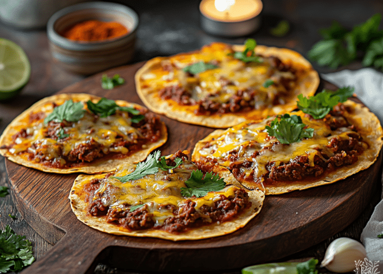 Spicy Beef Mince Tortilla Pizza