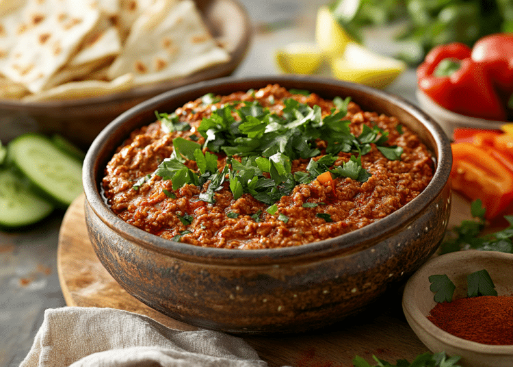 Lamb Mince And Roasted Red Pepper Dip