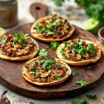 Minced Rabbit And Mushroom Tostadas