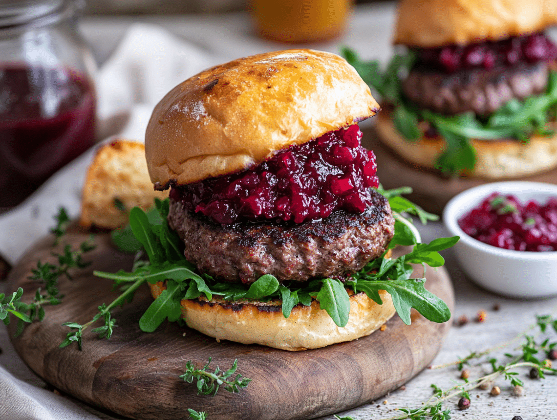 Venison Mince Burgers With Beetroot Relish