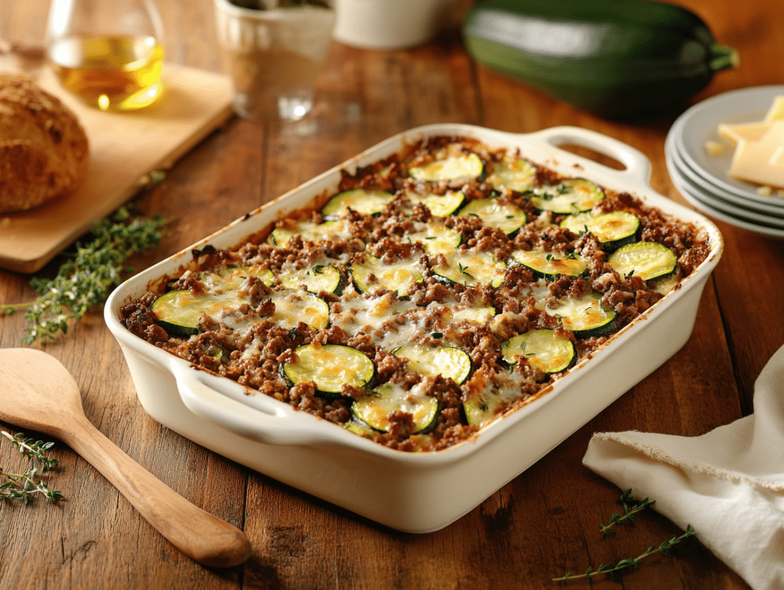 Beef Mince And Zucchini Gratin