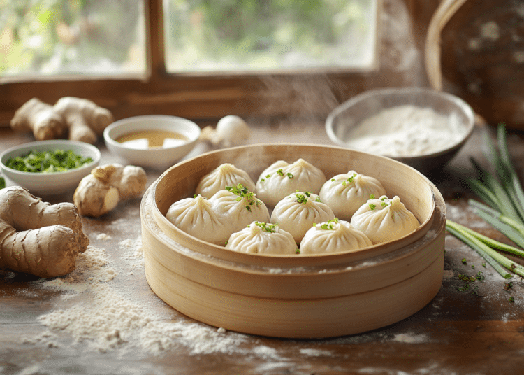 Minced Lamb And Ginger Baozi (Steamed Buns)