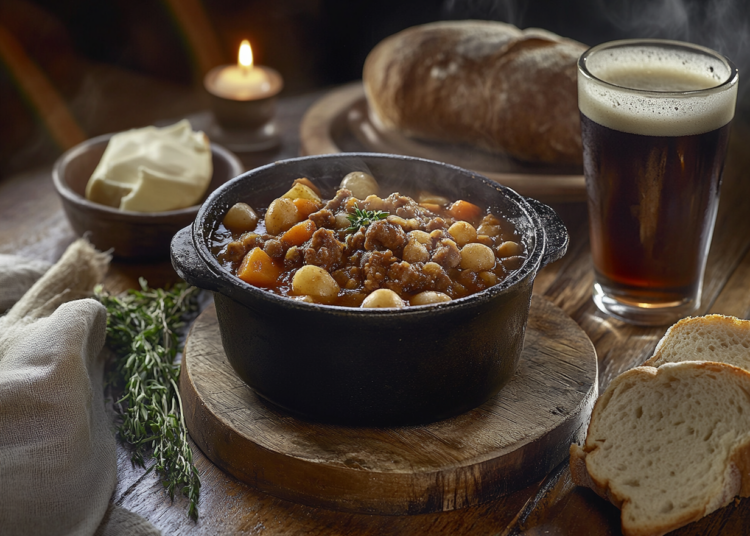 Rustic British Game Hotpot Simmered In Dark Ale 1 Minced Game And Ale Hotpot