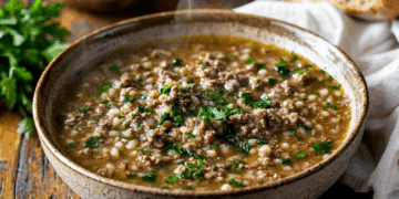 Beef Mince And Barley Broth