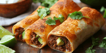 Crispy Beef Mince And Avocado Chimichangas