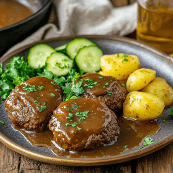 Danish Comfort Food: Savory Beef Patties With Rich Gravy 2 Minced Beef Danish Stegt Hakkebof2