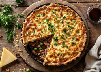 Minced Beef And Stilton Crumble Pie