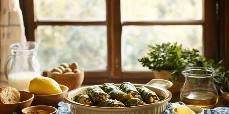 Lamb Mince Stuffed Grape Leaves