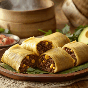 Beef Mince And Corn Quimbolitos (Steamed Buns)