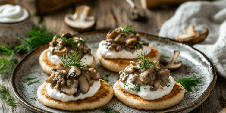 Elegant Veal And Mushroom Blinis: A Culinary Delight 1 Minced Veal And Mushroom Blini
