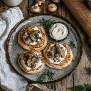 Minced Veal And Mushroom Blini