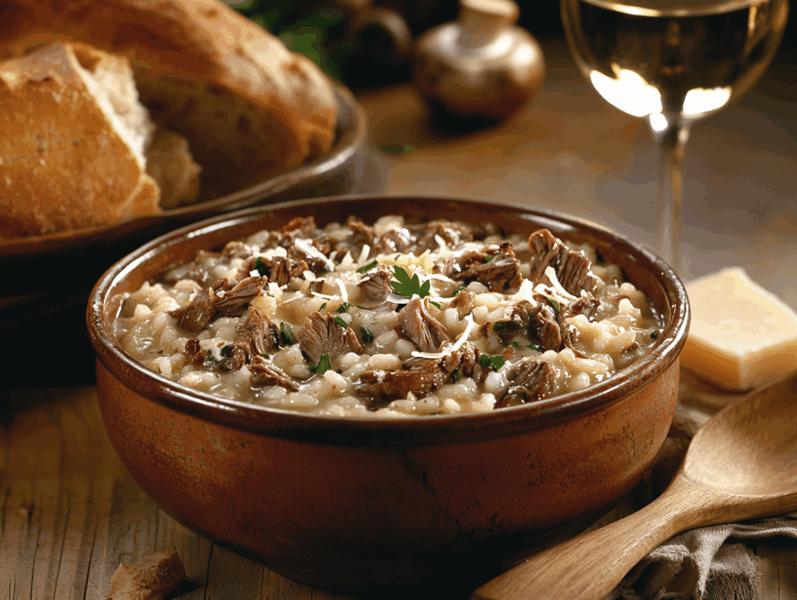 Minced Venison And Porcini Risotto