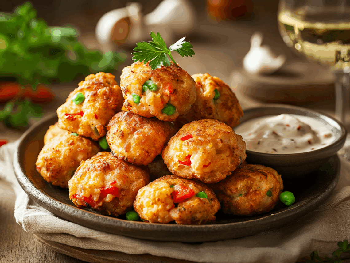 Crispy Spanish-Inspired Chicken Paella Fritters Delight 1 Crispy Spanish Inspired Chicken Paella Fritters Delight