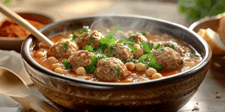 Lamb Mince And Harissa Meatball Soup