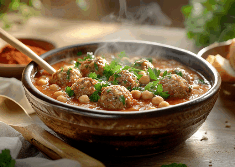 Lamb Mince And Harissa Meatball Soup