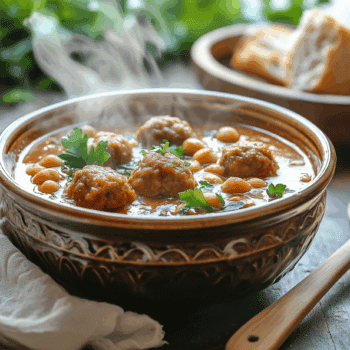 Lamb Mince And Harissa Meatball Soup