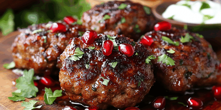 Bold Mediterranean Lamb Kofta With Tangy Pomegranate Sauce 3 Minced Lamb Kofta With Pomegranate Sauce