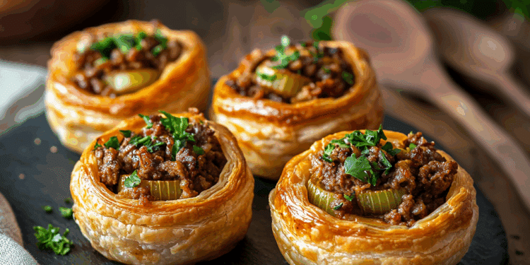 Elegant French Lamb Mince And Leek Pastry Bites 4 Lamb Mince And Leek Vol-Au-Vents