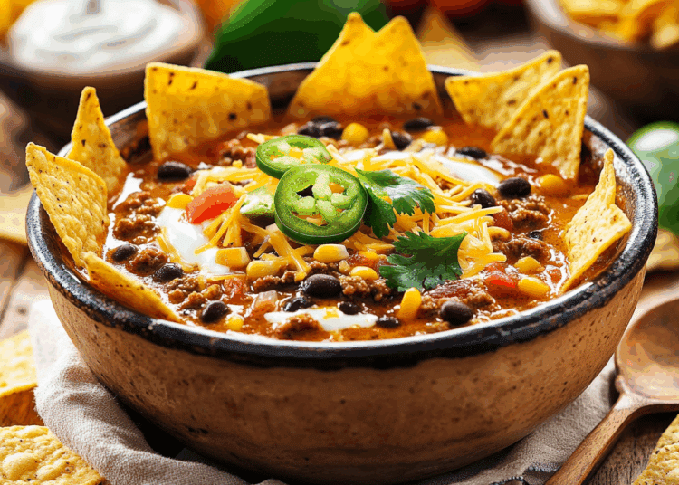 Tex Mex Beef Mince Nacho Soup