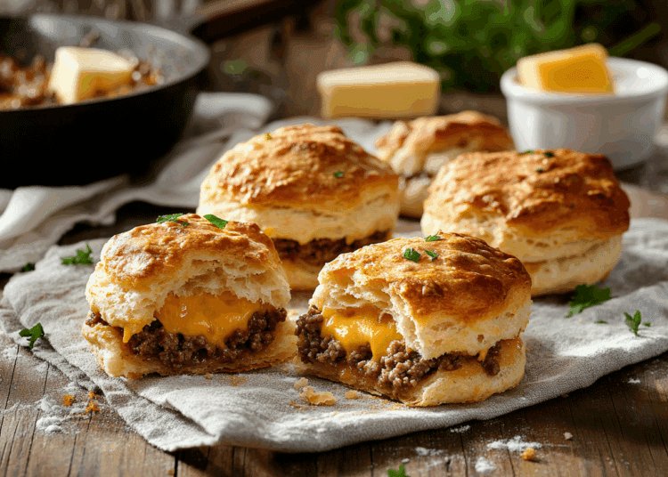 Beef Mince And Cheddar Stuffed Biscuits