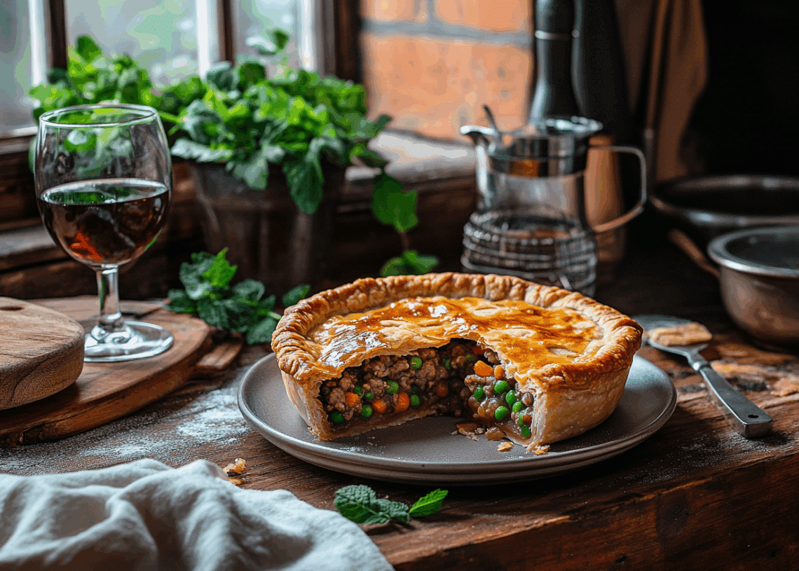 Lamb Mince Pie With Mint Gravy