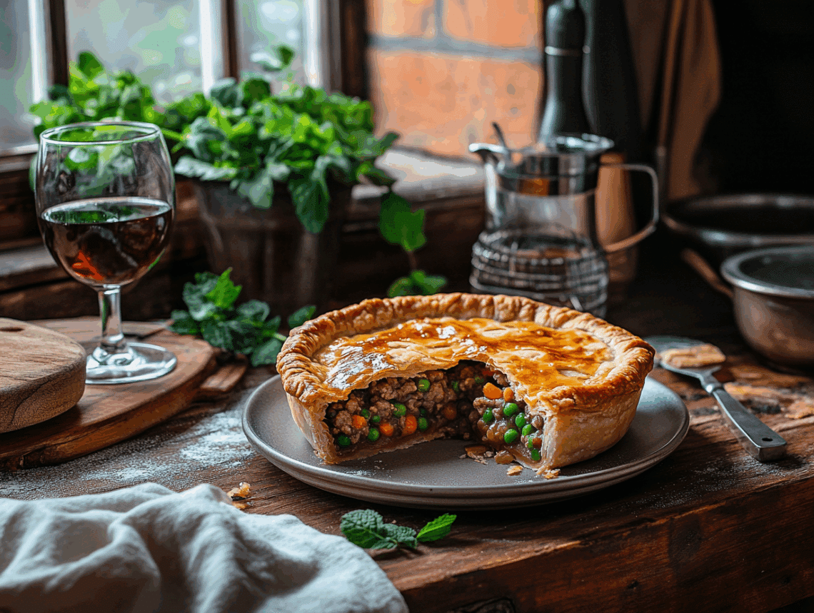 Lamb Mince Pie With Mint Gravy