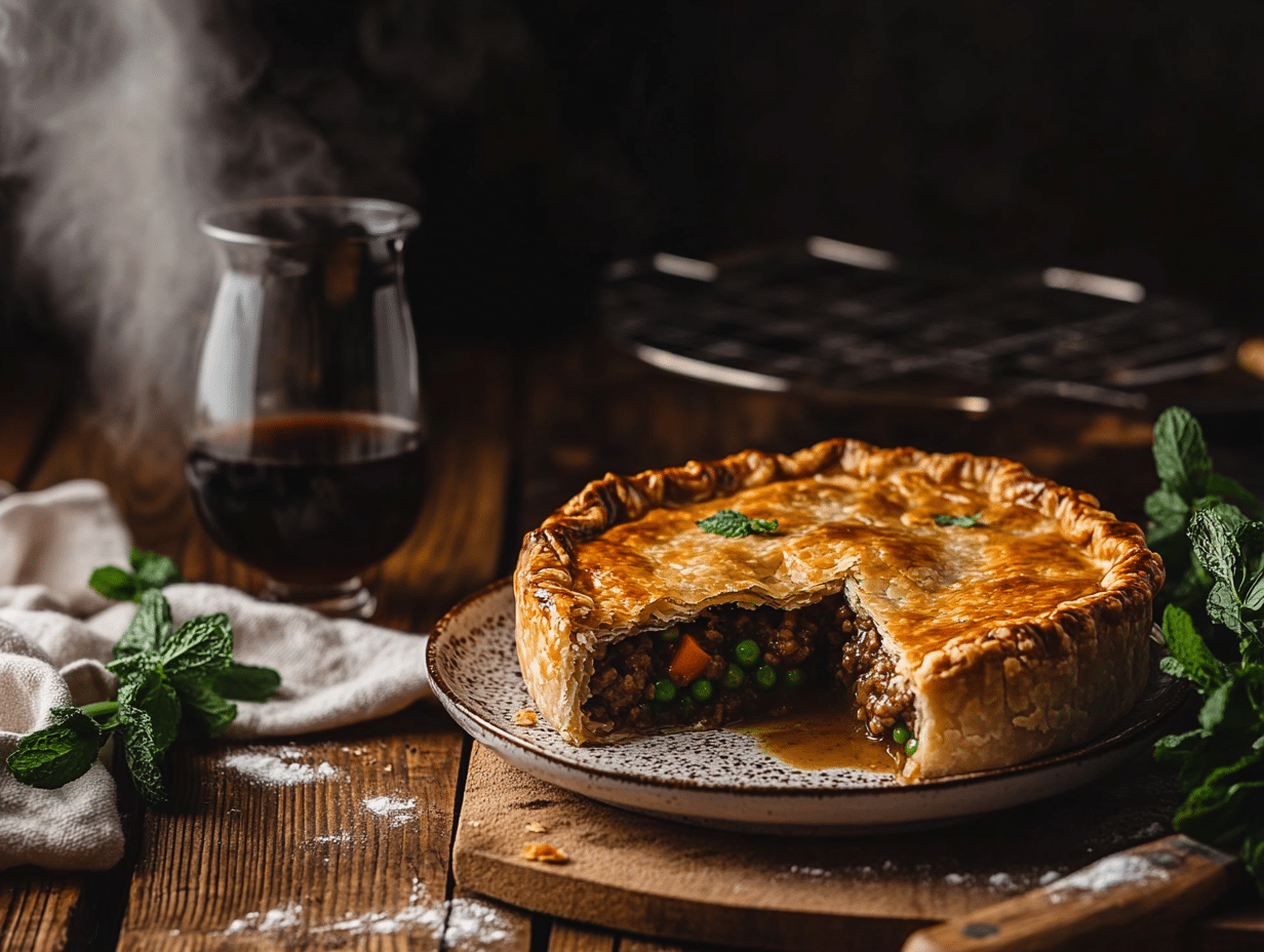 97 Britsh Inspired Mince Recipes 7 Rustic Lamb Mince Pie With Vibrant Mint Gravy