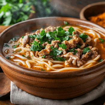 Spicy Bolivian Pork Noodles With Vibrant Chili Sauce 2 Bolivian Minced Pork Ají De Fideos