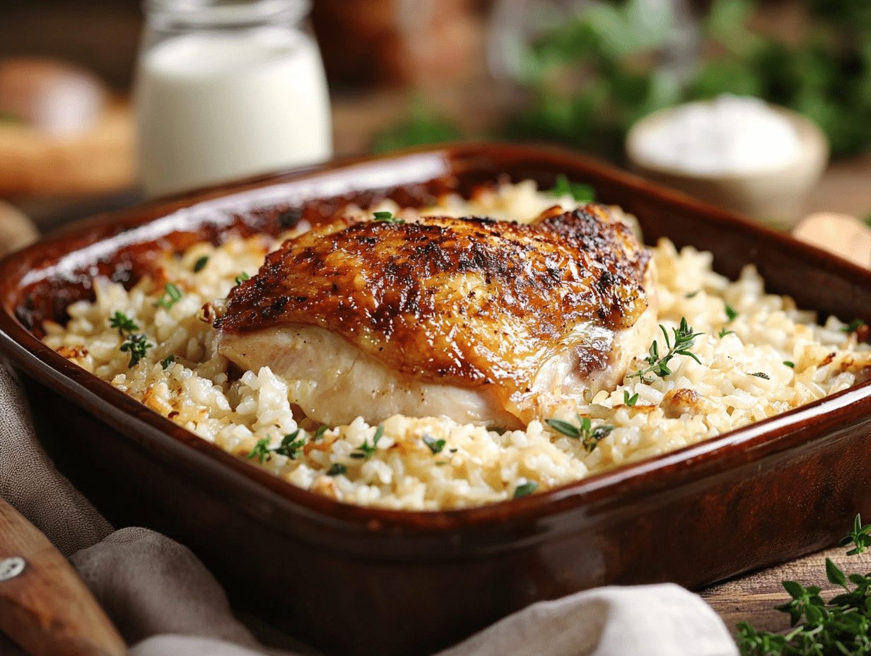 Southern-Style Chicken And Rice Baked To Perfection