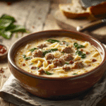 Creamy Parmesan Italian Sausage Ditalini Soup