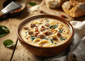 Creamy Parmesan Italian Sausage Ditalini Soup