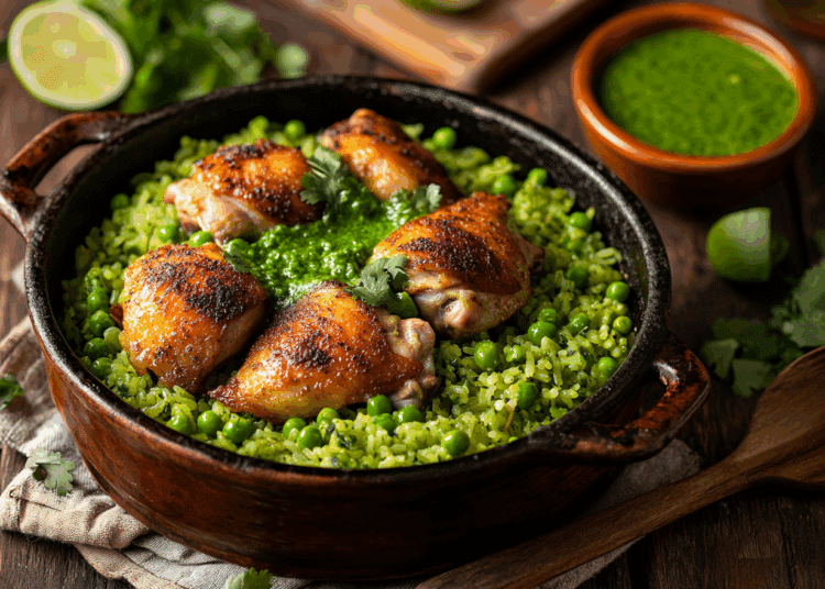 Peruvian Chicken Rice With Green Sauce