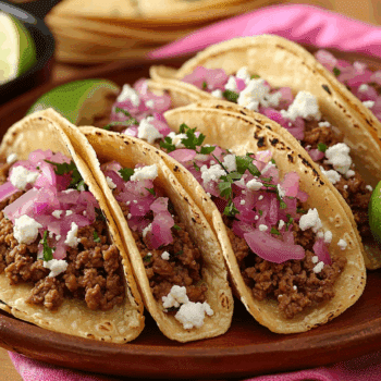 Zesty Beef Mince Tacos With Quick Pickled Onions Delight 2 Beef Mince Tacos With Quick Pickled Onions