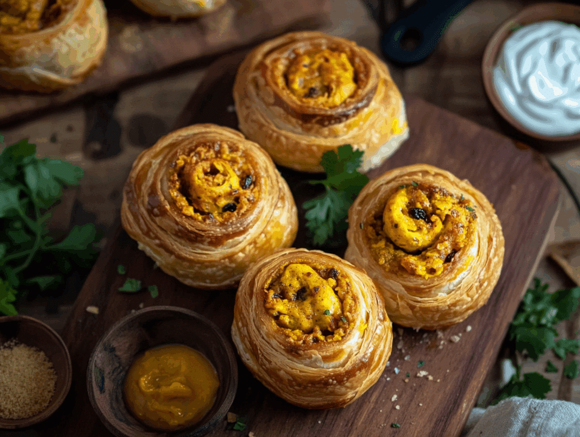 Royal British Delight: Minced Chicken Coronation Rolls 1 Minced Chicken Coronation Rolls