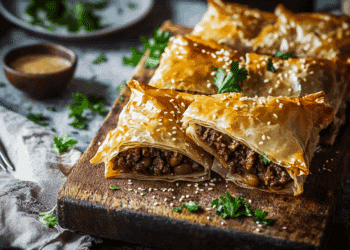 Beef Mince And Olive Filo Parcels