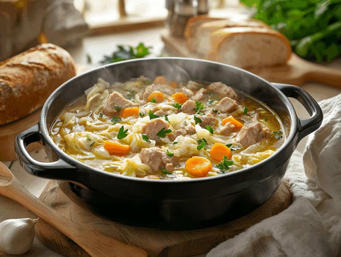 Rustic Pork &Amp; Cabbage Soup