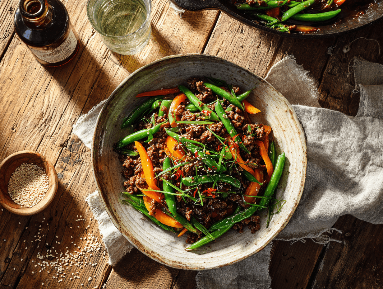 Garlic Butter Beef Mince Stir Fry