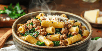 Lamb Mince And Spinach Florentine Pasta
