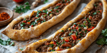 Turkish Beef Mince Pide (Flatbread)