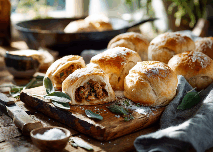 Pork Mince And Sage Damper Rolls