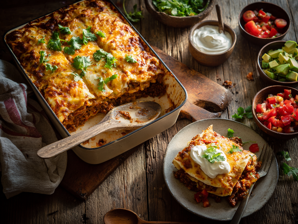 Beef Mince Quesadilla Casserole