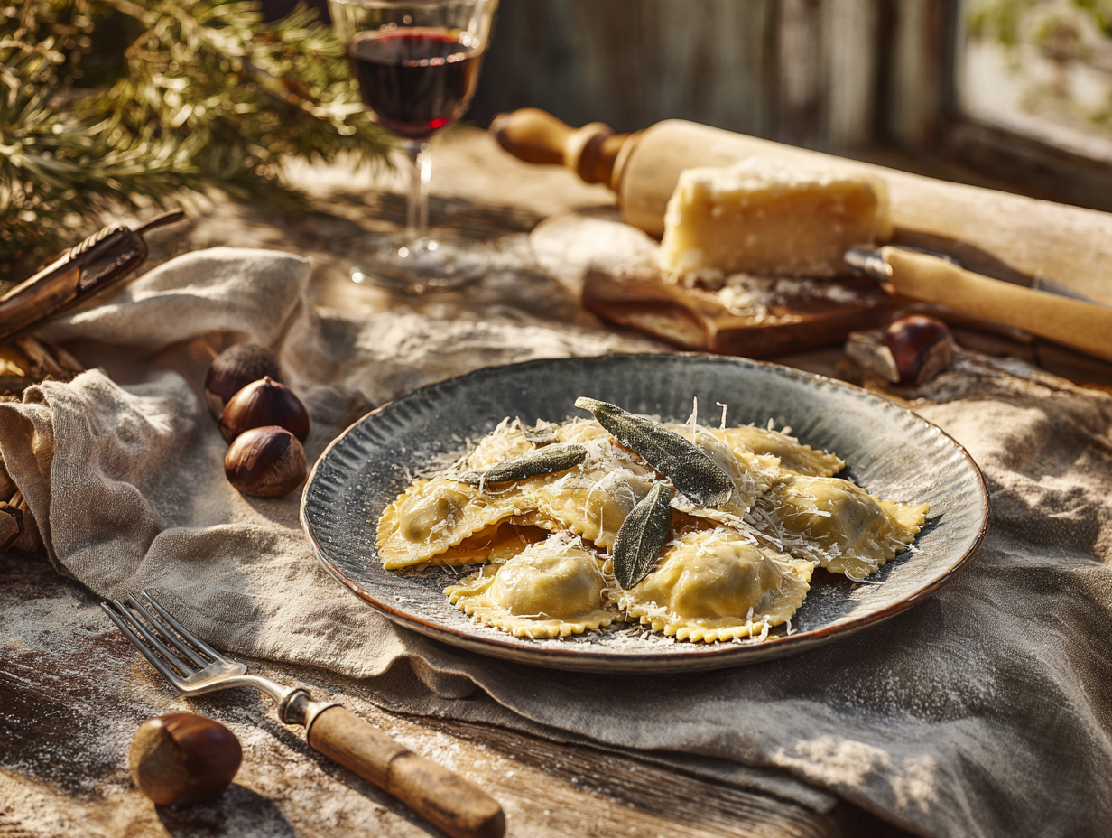 Minced Lamb And Chestnut Ravioli