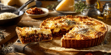 Greek Beef Mince Moussaka Tart