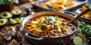 Spicy Beef Mince Tortilla Soup