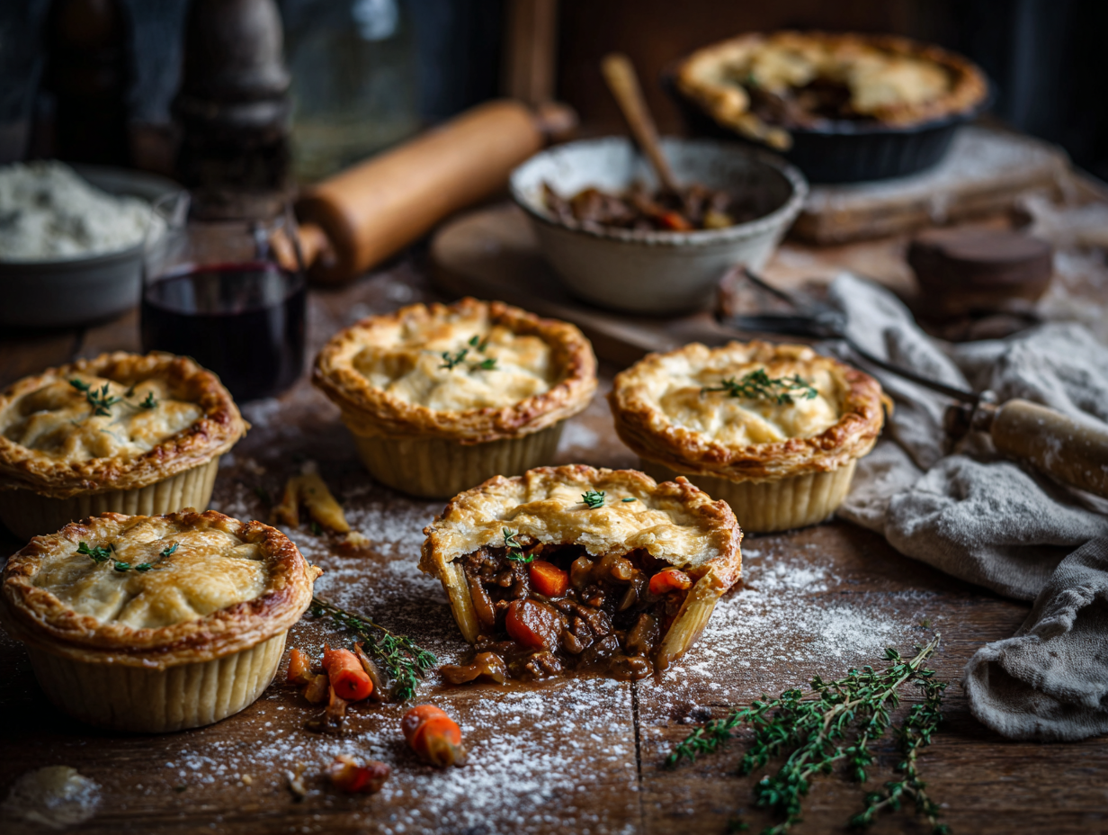 Minced Beef And Red Wine Bourguignon Pies2