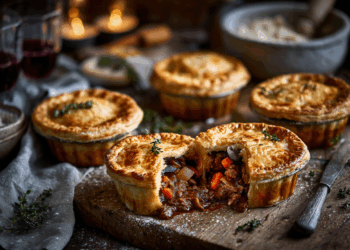 Minced Beef And Red Wine Bourguignon Pies