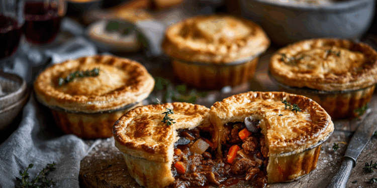 Minced Beef And Red Wine Bourguignon Pies